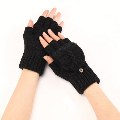 Warme Handschuhe mit halben Fingern