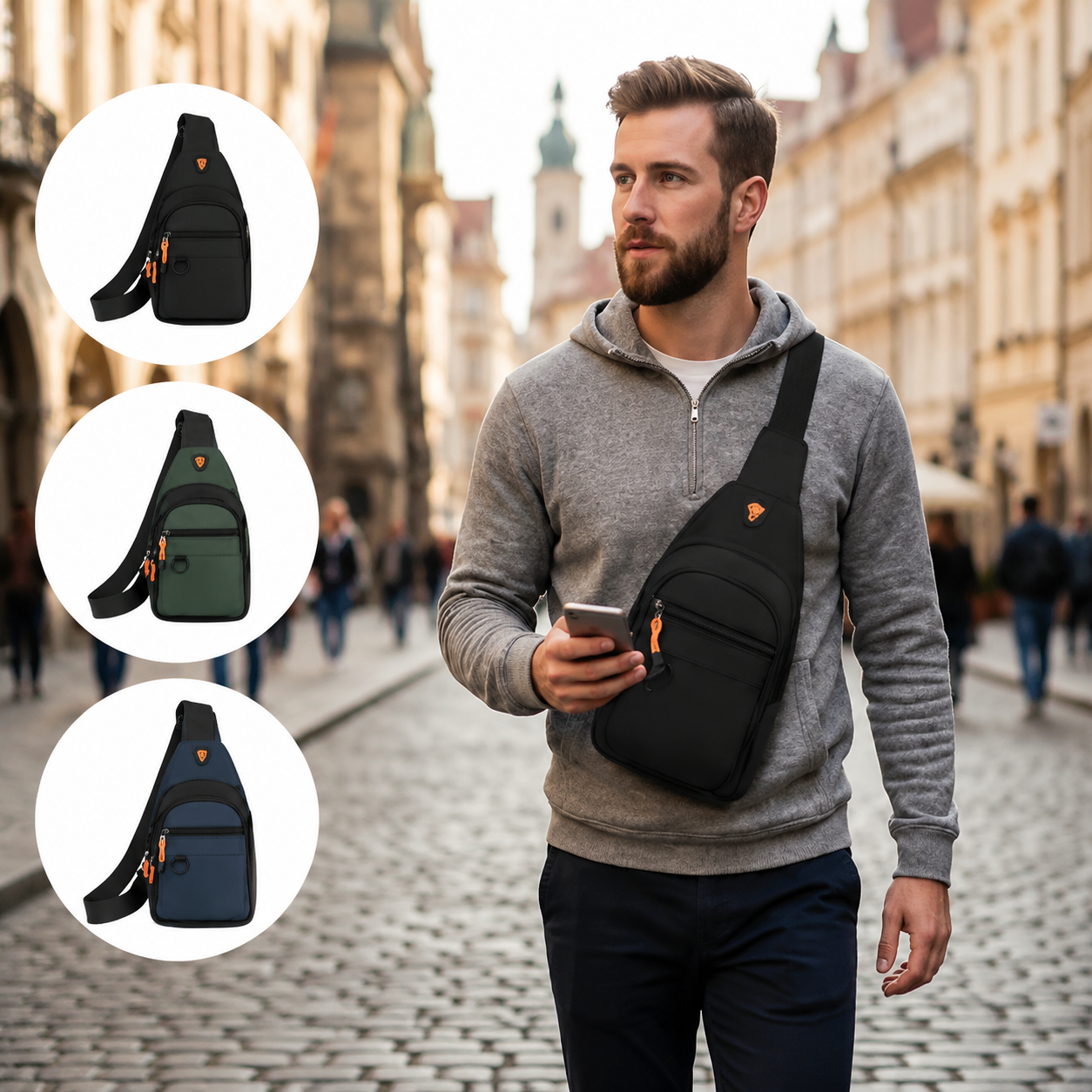 Kompakt-Schultertasche mit Diebstahlsicherung