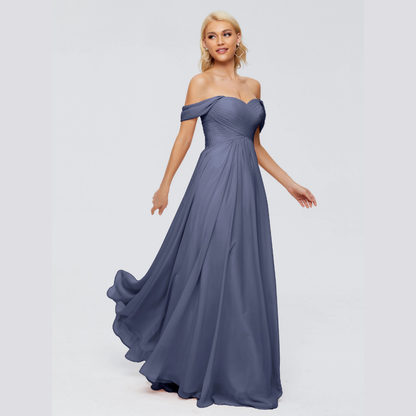 Robe de Demoiselle d'Honneur Élégante à Bretelles