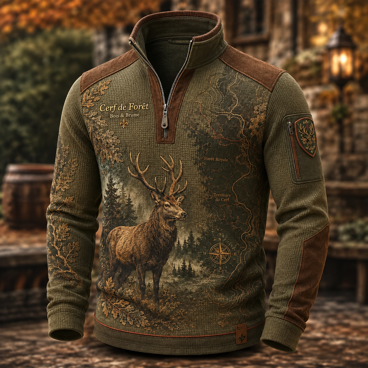 Pull Homme Col Montant en Maille Texturée Élégante