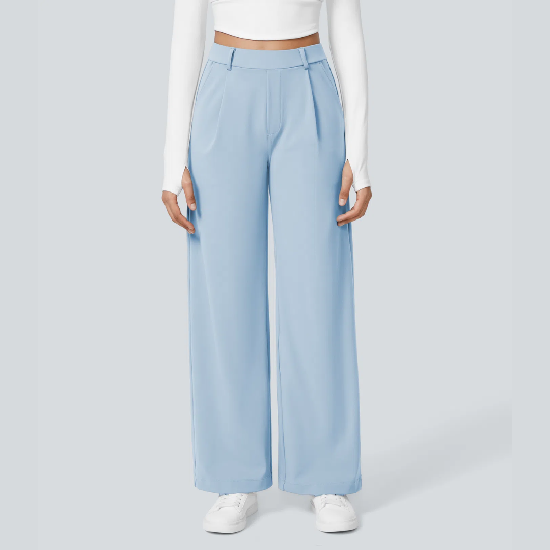 Pantalon large taille haute femme