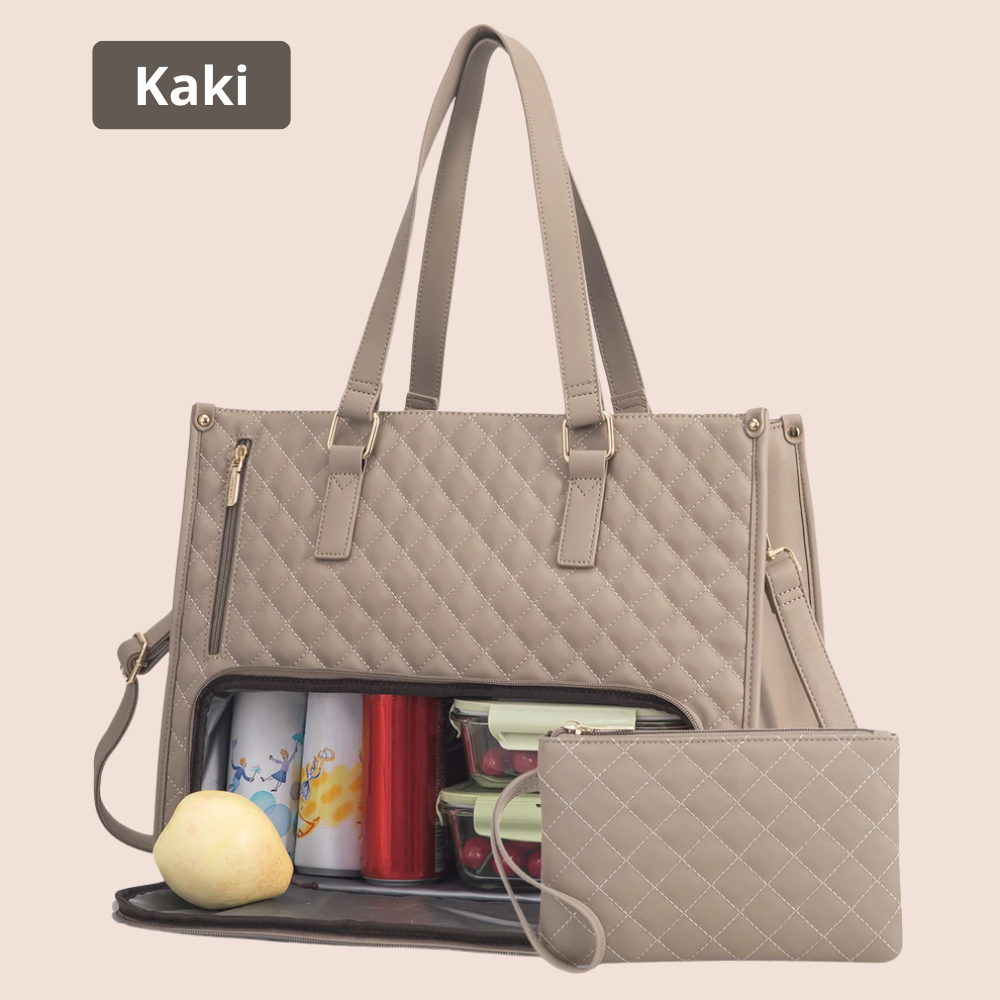 Elegante und praktische Tragetasche aus gestepptem Leder