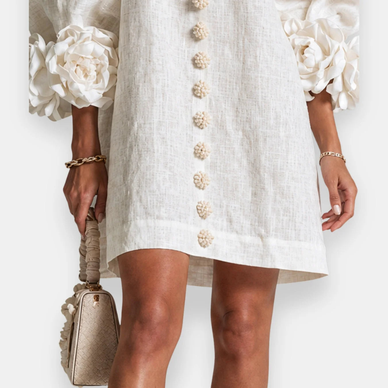 Strukturiertes Blumenkleid für Damen