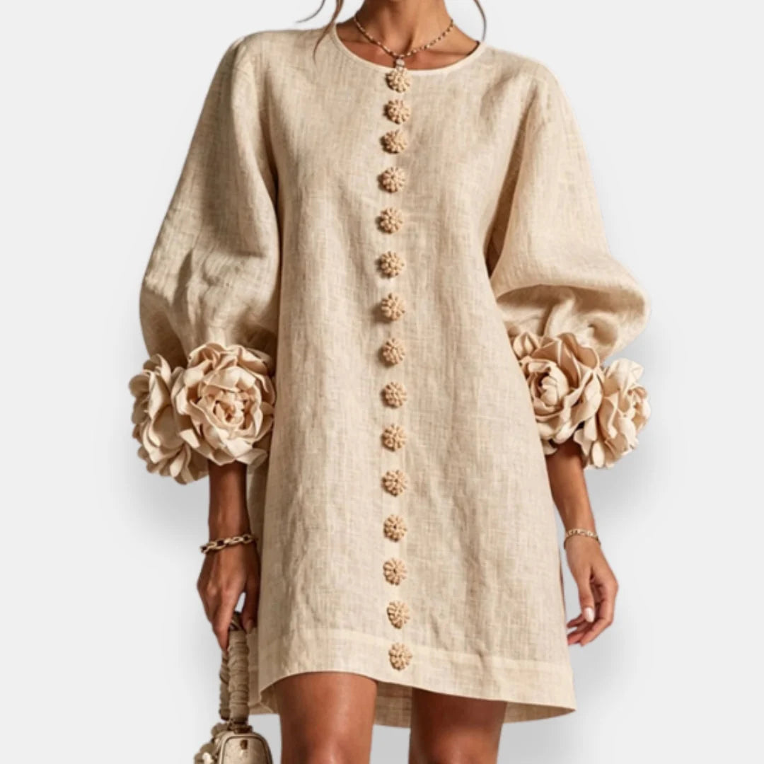 Strukturiertes Blumenkleid für Damen