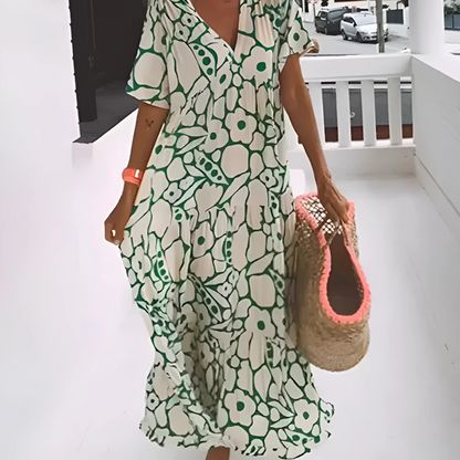 Robe longue fluide imprimée – coupe ample et estivale