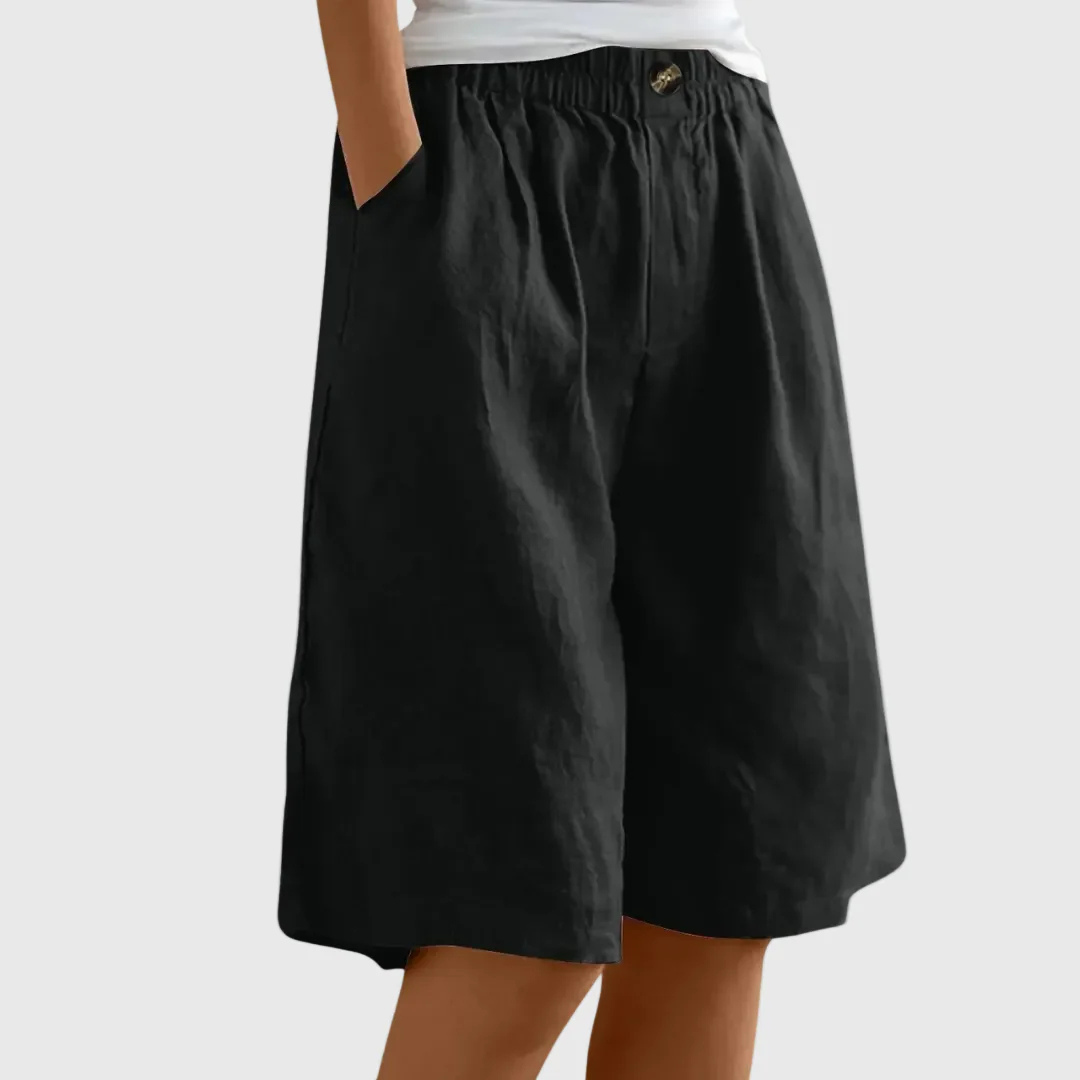 Weite Damen-Shorts mit elastischem Bund