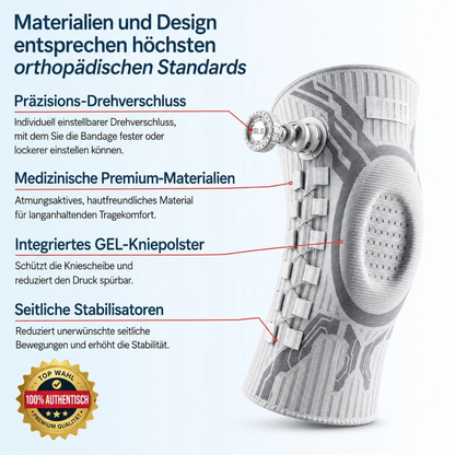 Verstellbare Kniebandage zur Schmerzlinderung und zur Stützung des Knies