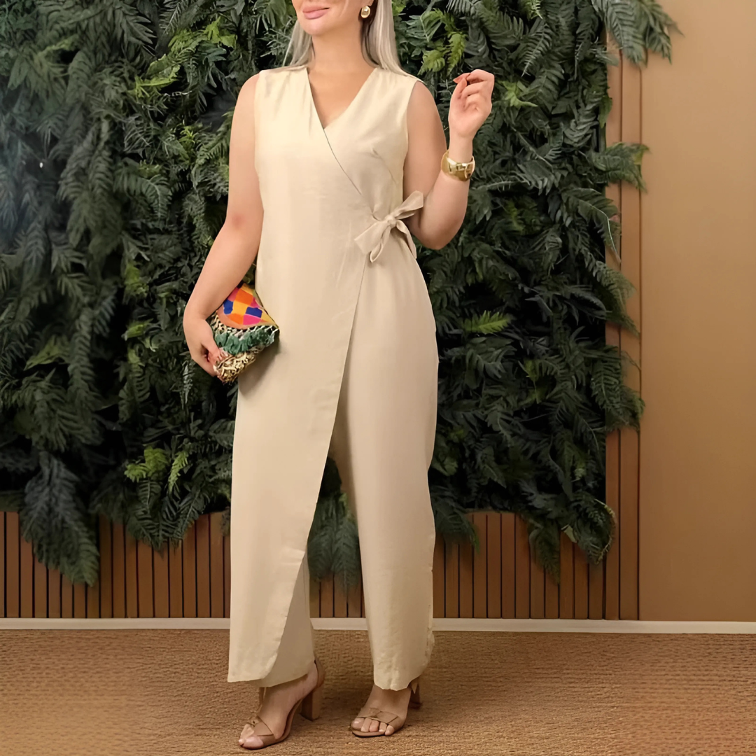 Combinaison élégante col V fluide – Style chic et confortable