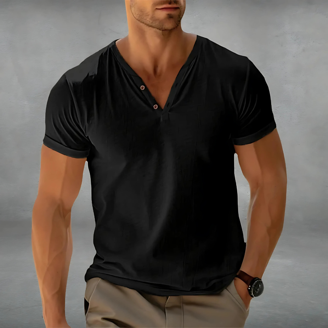 Polo-T-shirt homme col boutonné été