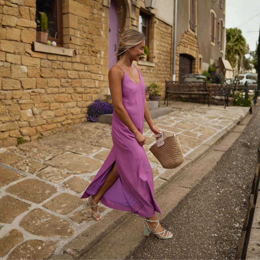 Robe longue fluide élégante femme