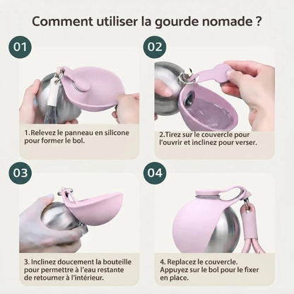 Gourde Portable pour Chien avec Bol Intégré