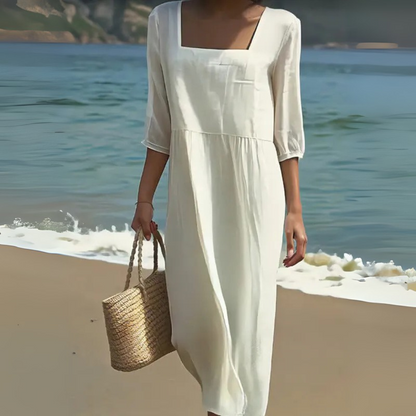 Robe longue bohème à smocks