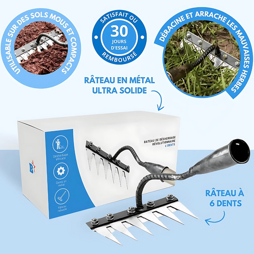 Râteau de désherbage manuel en acier haute précision