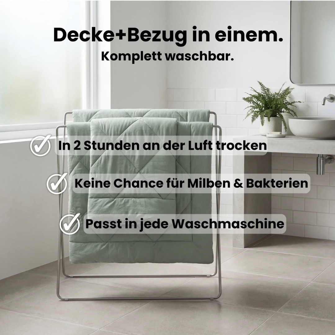 Leichte und atmungsaktive 2-in-1-Bettdecke ohne Bettlaken