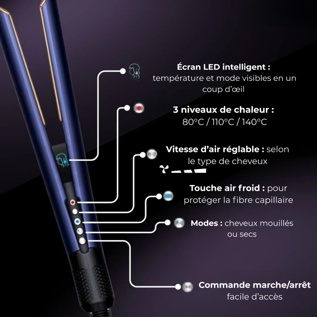 2-in-1 Ionen-Haarglätter mit Trocknerfunktion