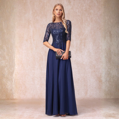 Elegantes, langes Abendkleid aus Spitze
