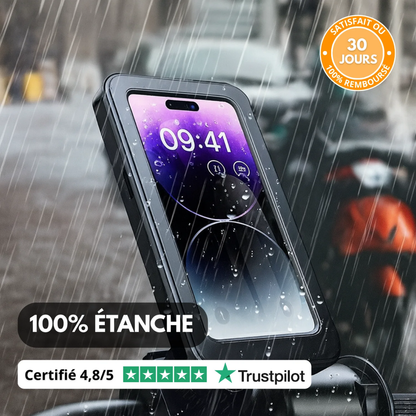 Support Téléphone Moto Étanche 360°