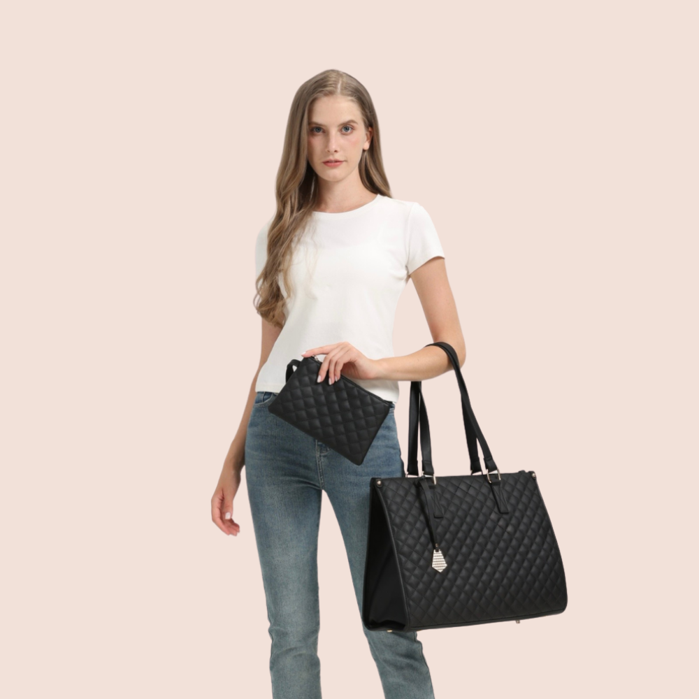 Elegante und praktische Tragetasche aus gestepptem Leder