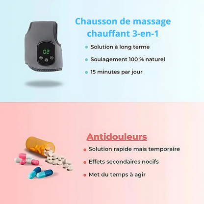 Chausson de massage chauffant 3-en-1