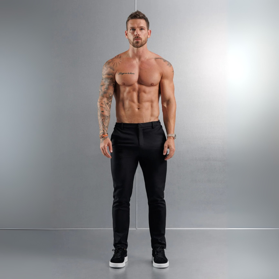 Pantalon en tissu élastique sable