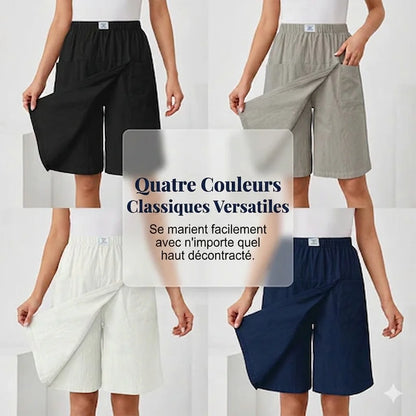 Short taille élastique avec poches