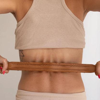 Bâton de massage en bois pour drainage lymphatique et détente