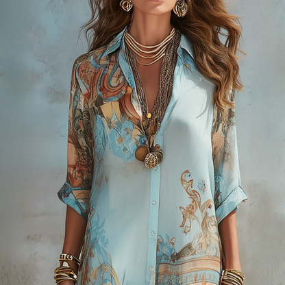 Elegantes, fließendes Sommerkleid im Boho-Stil