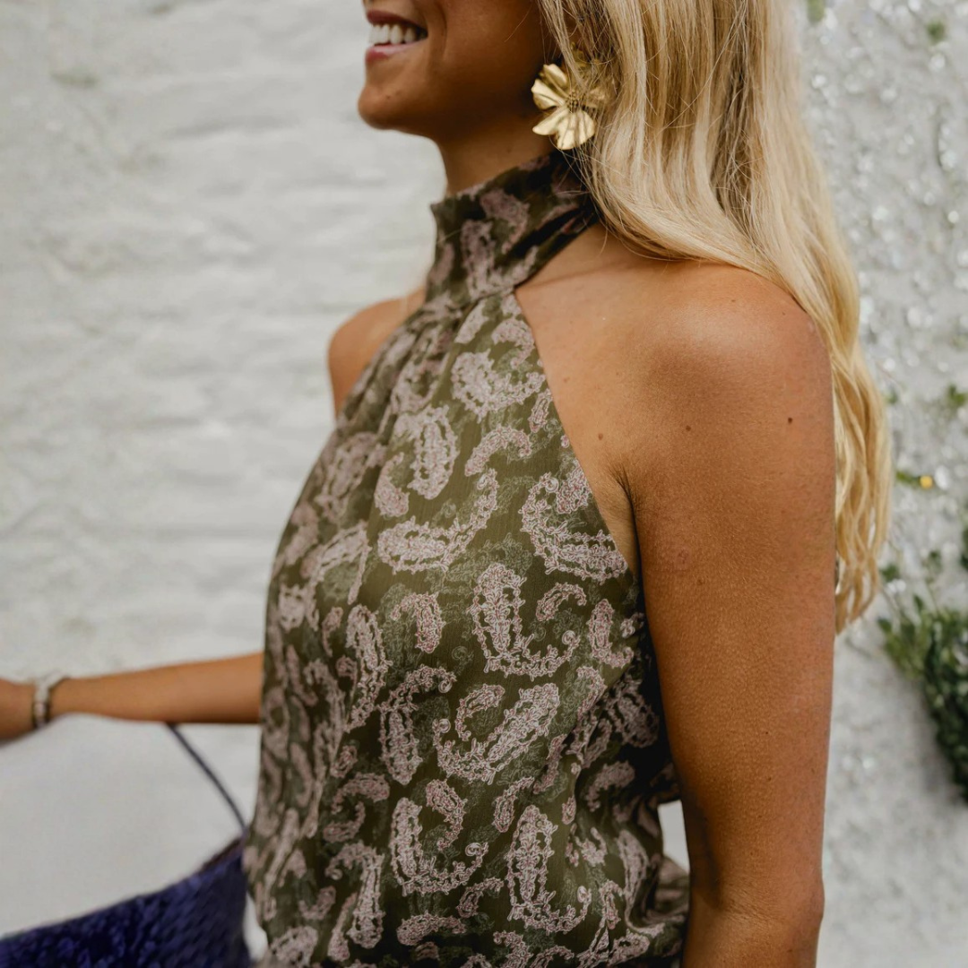 Robe fluide bohème à motifs