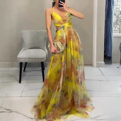 Robe Maxi Élégante Imprimé Floral