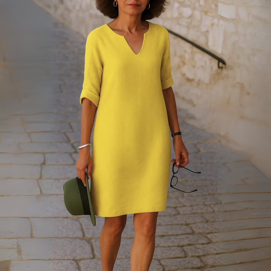 Robe Décontractée Col V Femme