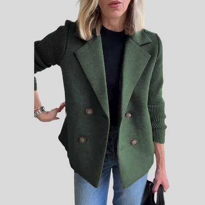 Blazer élégant à manches tricotées