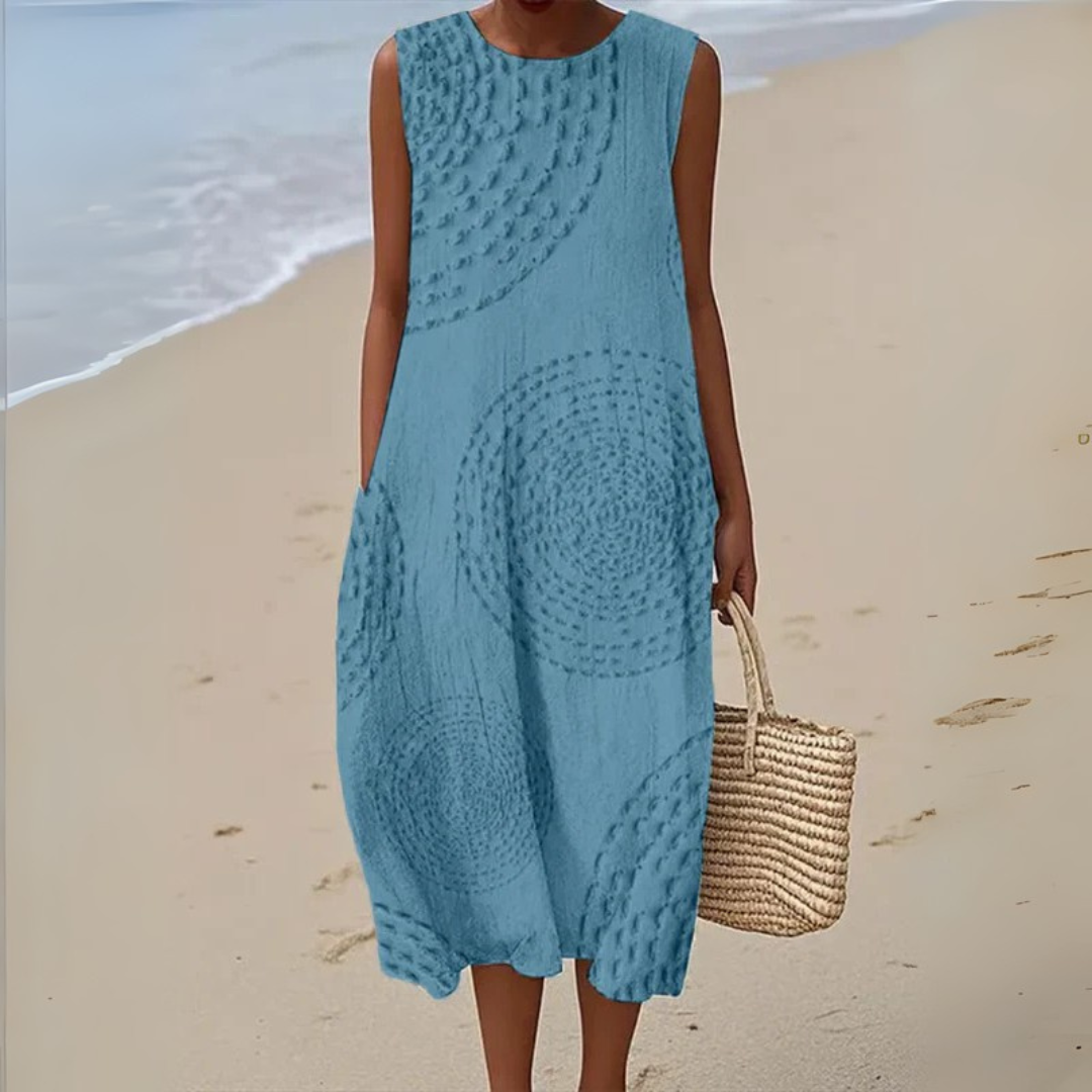 Robe Longue Texturée Sans Manches