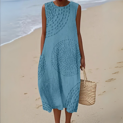 Robe Longue Texturée Sans Manches