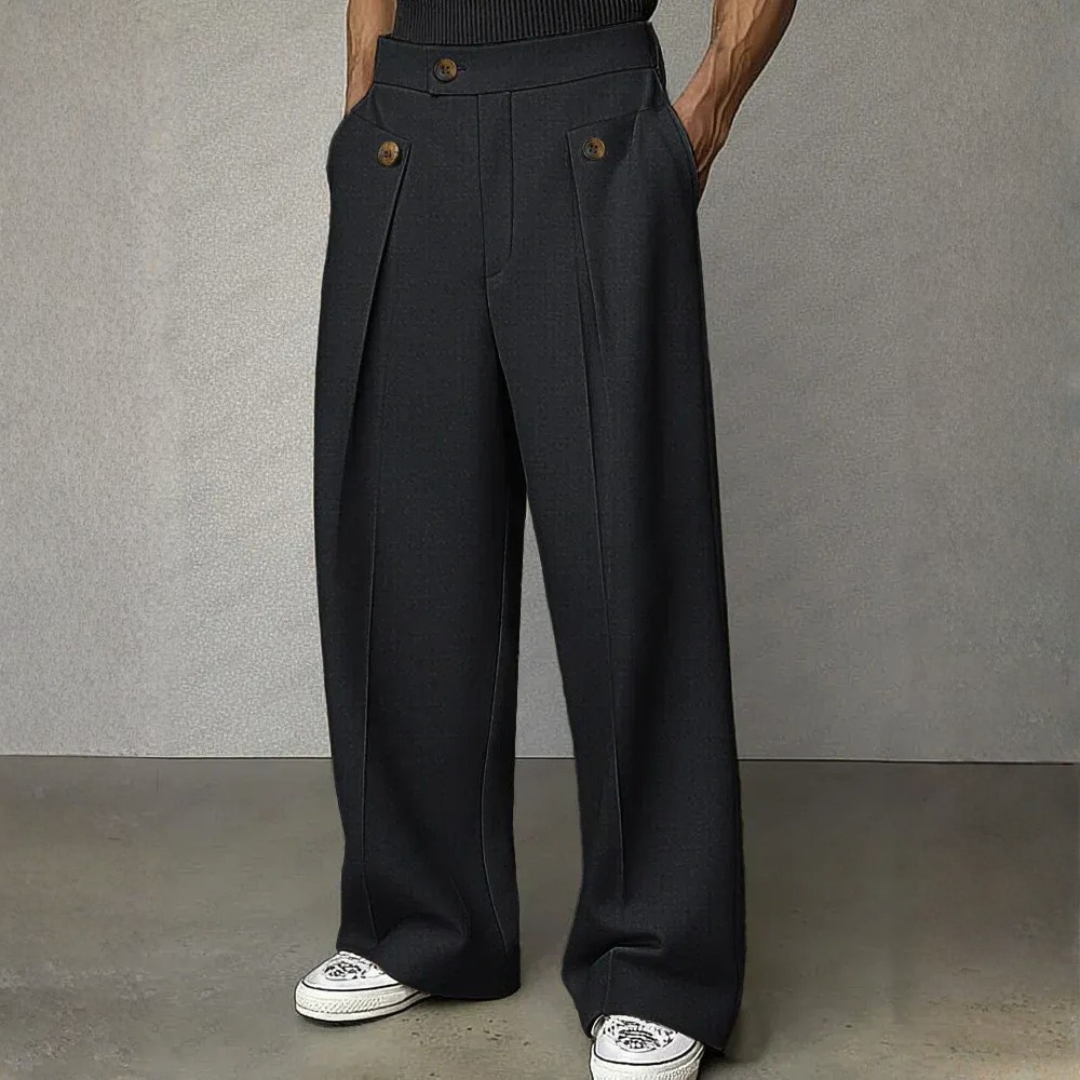 Pantalon habillé à taille haute à pinces