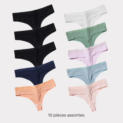 Lot de strings confortables en coton