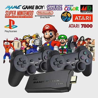 Console de jeux rétro avec manettes sans fil