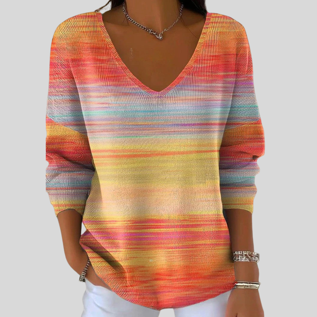 Pull d'automne à col V pour femme