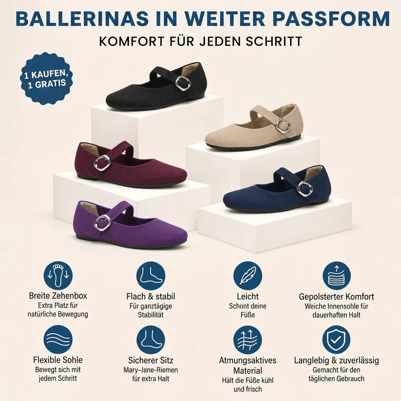 Bequeme Ballerinas für Damen in weiter Passform