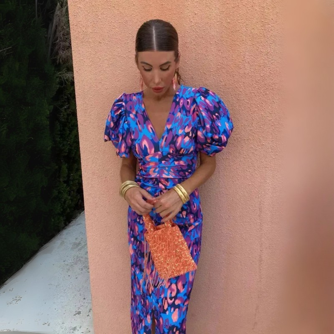 Robe longue fluide imprimée