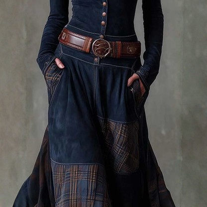 Elegantes langes Kleid mit langen Ärmeln