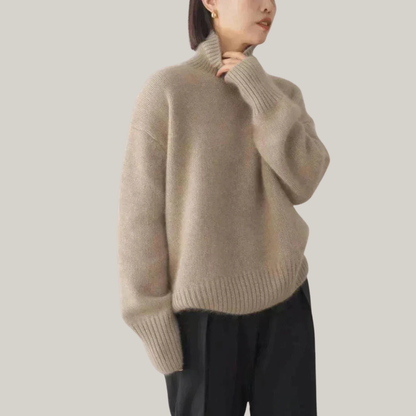 Pull avec col haut en cachemire doux