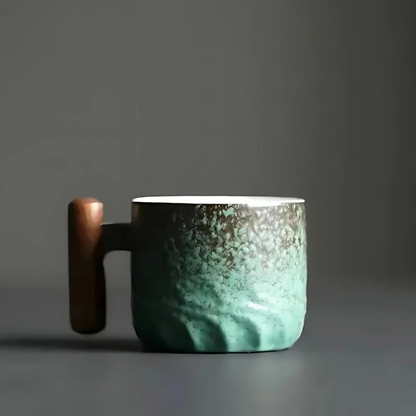 Tasses expresso vintage avec manche en bois