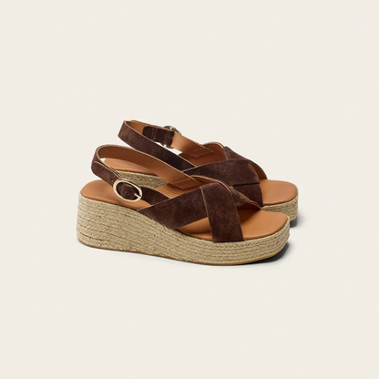 Espadrilles à plateforme motif léopard