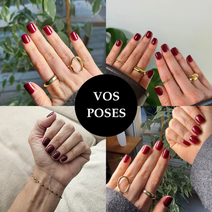Ongles courts effet vernis cerise