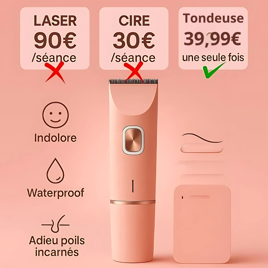 Tondeuse électrique femme waterproof zones sensibles
