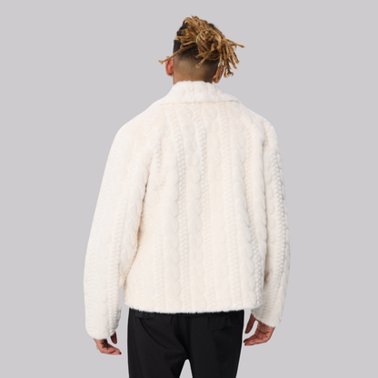 Weiße strukturierte Herrenjacke