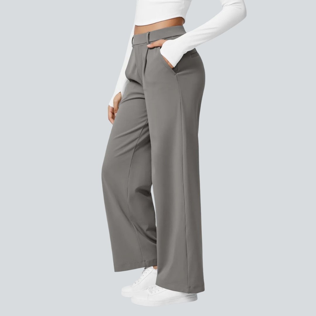 Pantalon fluide taille haute femme