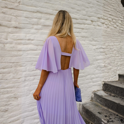 Robe longue fluide mauve élégante