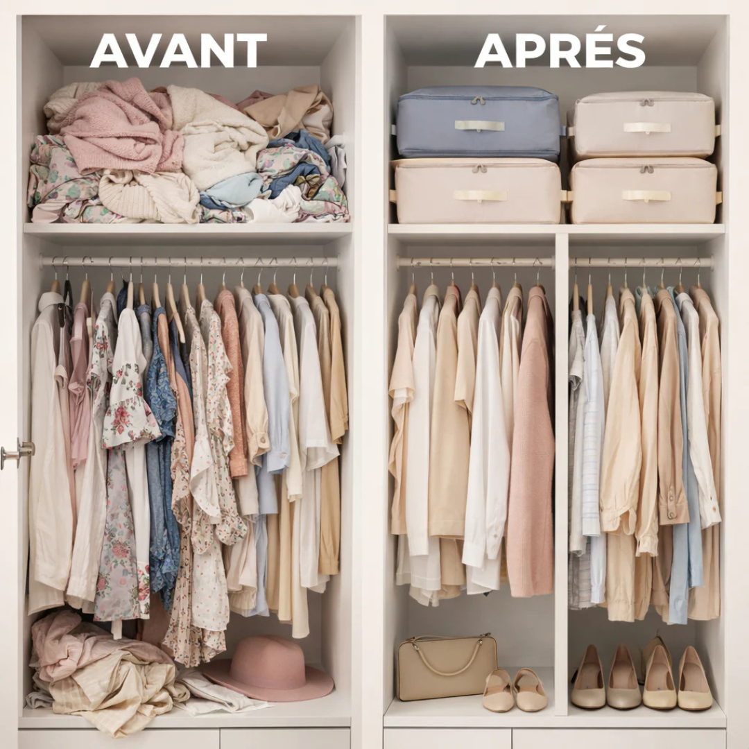 Organiseur de Rangement Compressé pour Placard