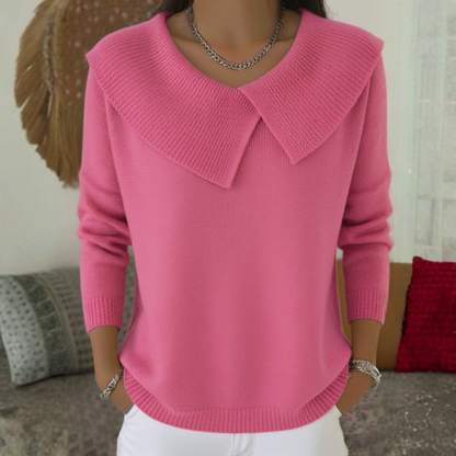 Warmer Damenpullover mit weichem Kragen, bequem und elegant